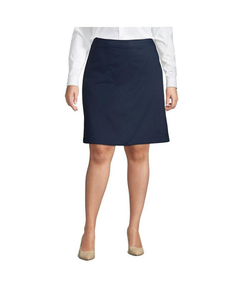 Plus Size School Uniform Blend Chino Skort Top of Knee