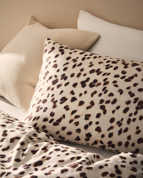 Animal print sateen pillowcase