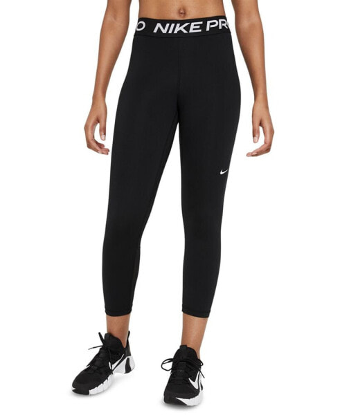 Pro 365 Women's Mid-Rise Cropped Mesh Panel Leggings