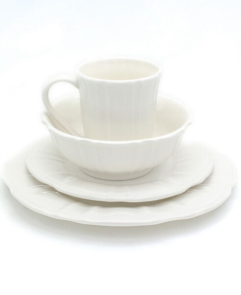 Chloe 16 Piece White Dinnerware Set