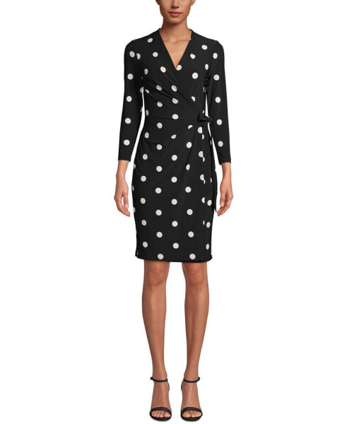 Petite Dot-Print Dress