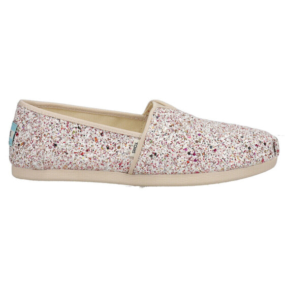 TOMS Alpargata Glitter Slip On Womens Multi, White Flats Casual 10017361T