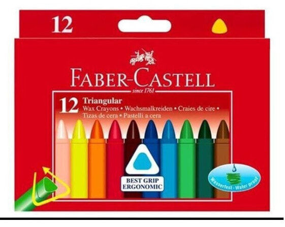 Faber-Castell Kredki Ĺšwiecowe TrĂłjkÄ…tne 12 KolorĂłw