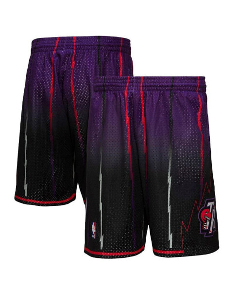 Men's Purple and Black Toronto Raptors 1998/99 Hardwood Classics Fadeaway Reload 3.0 Swingman Shorts