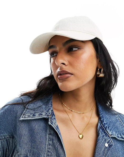 Accessorize cotton baseball cap in cream