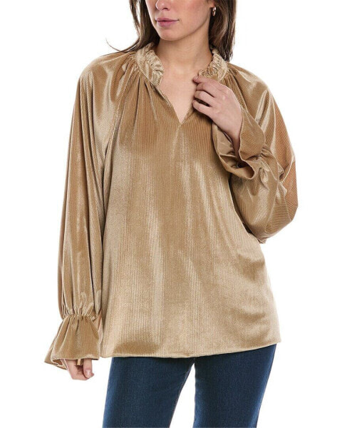 To My Lovers Ribbed Velvet Top Women's Beige S