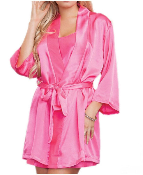 Женская пижама iCollection Womens Ultra Soft Satin Lounge and Poolside Robe