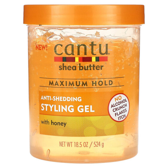 Shea Butter, Anti-Shedding Styling Gel With Honey, Flexible Hold, 18.5 oz (524 g)