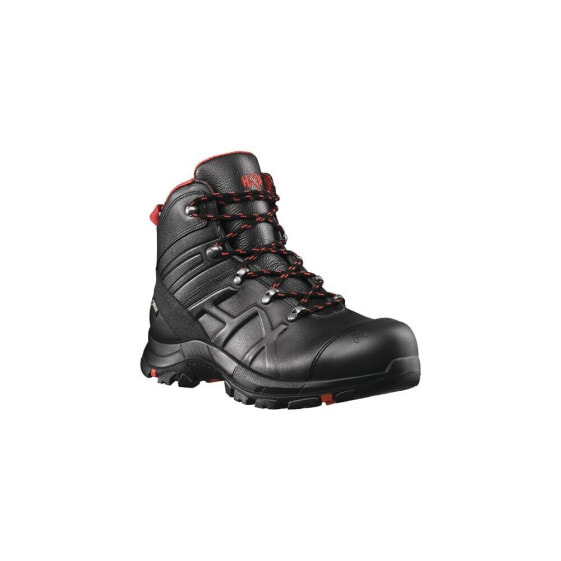 Haix Sicherheitsstiefel BE Safety 54 Mid Größe 10 (45) schwarz/rot S3 HRO HI CI WR SRC ESD EN ISO 20345 Leder