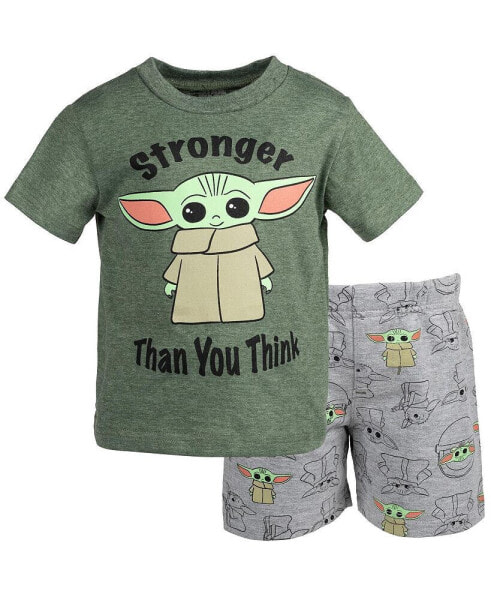 Starwars Baby Boys The Mandalorian The T-Shirt and French Terry Shorts Outfit Set to