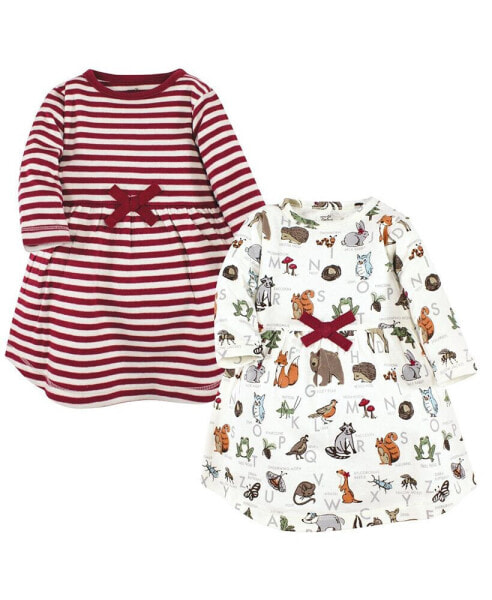 Toddler Girls Organic Cotton Dresses, Woodland Alphabet