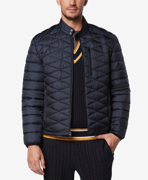 Men's Racer Style Quilted Packable Jacket