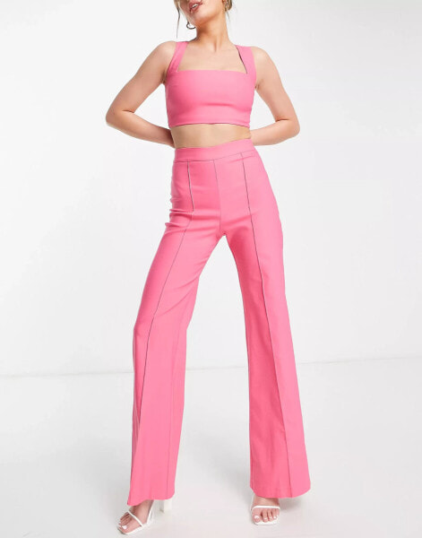 Vesper wide leg trouser co-ord in pink