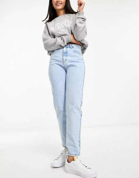 Pull&Bear high waisted mom jean in light blue