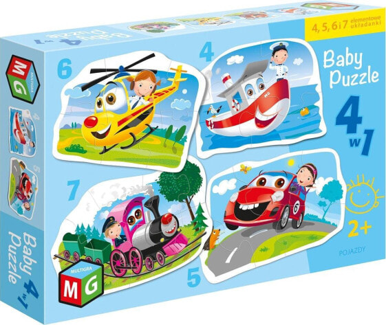 Multigra Puzzle 4w1 baby Pojazdy -