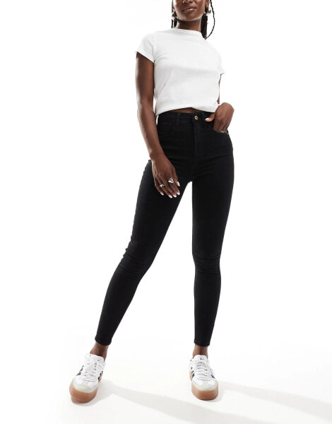 River Island high rise skinny jean in black