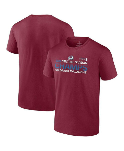 Men's Burgundy Colorado Avalanche 2022 Central Division Champions T-shirt