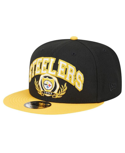 Men's Black/Gold Pittsburgh Steelers Team Establish 9FIFTY Snapback Hat