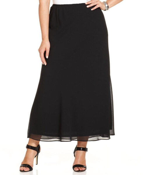 Plus Size Chiffon Maxi Skirt