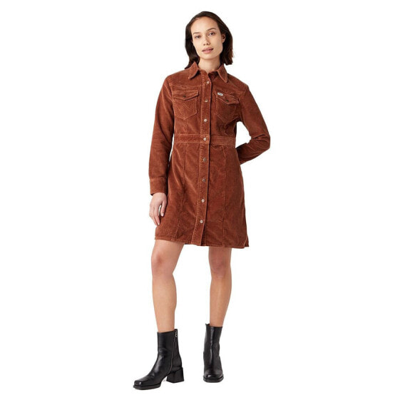 WRANGLER Slim Western Long Sleeve Midi Dress