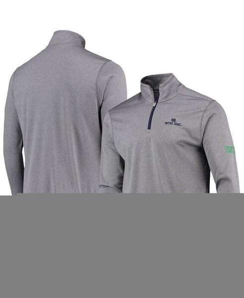 Men's Gray Notre Dame Fighting Irish Victory Quarter-Zip Jacket