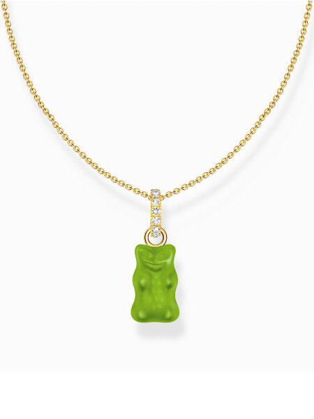 Thomas Sabo KE2209-414-6-L45V Gold-plated chain w. green Goldbears pendant