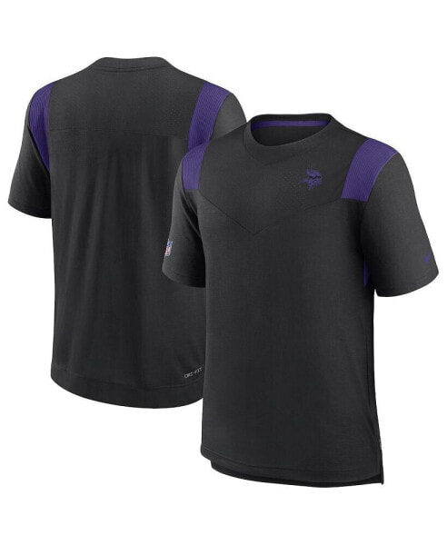 Men's Black Minnesota Vikings Sideline Tonal Logo Performance Player T-Shirt