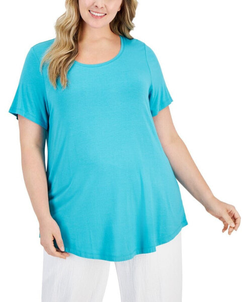 Plus Size Short-Sleeve Top, Created for Macy's