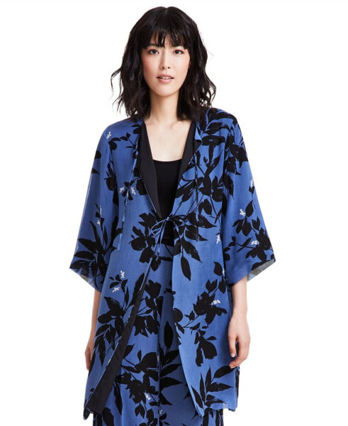 Women's Printed Tie-Front Topper Jacket