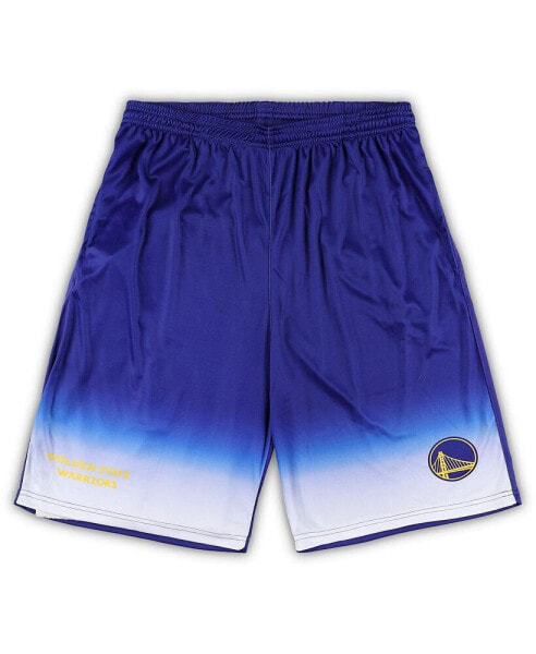 Men's Royal Golden State Warriors Big and Tall Fadeaway Shorts