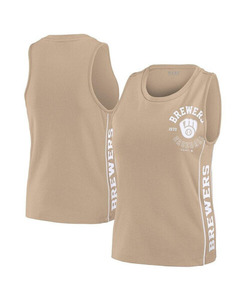 Women's Tan Milwaukee Brewers Tonal Tank Top