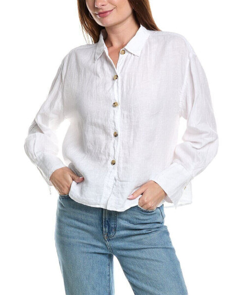 Velvet By Graham & Spencer Eden Linen Top Women's White Xl