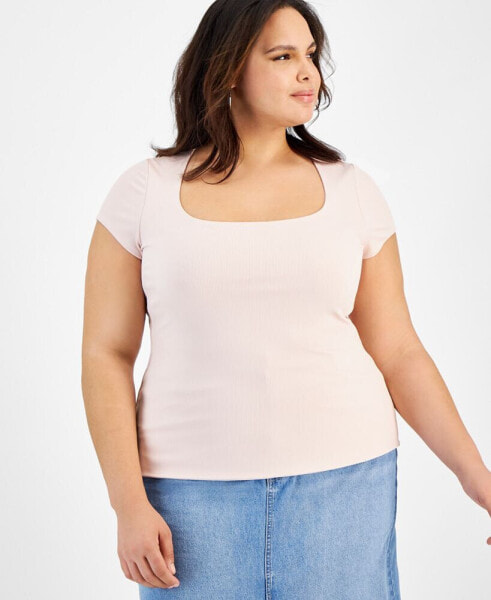 Trendy Plus Size Square-Neck Top