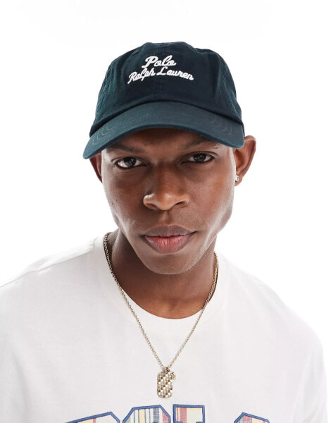 Polo Ralph Lauren script logo twill baseball cap in black