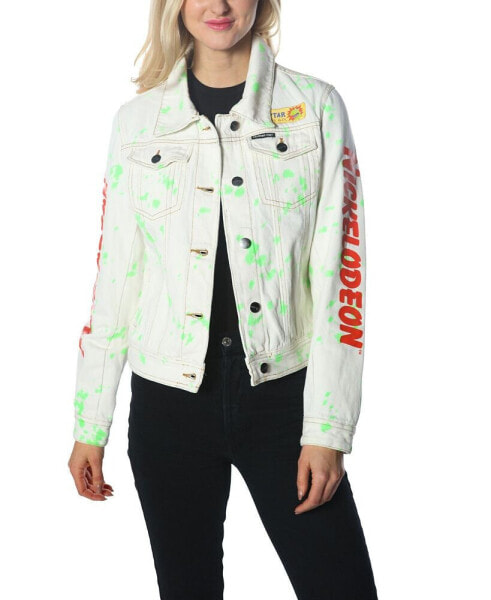 Women's White Denim Nickelodeon Trucker With Pai Jacket