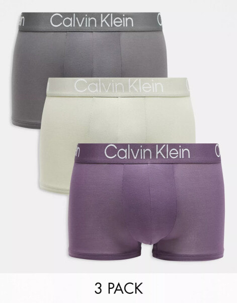 Calvin Klein ultra-soft modern trunks 3 pack in multi