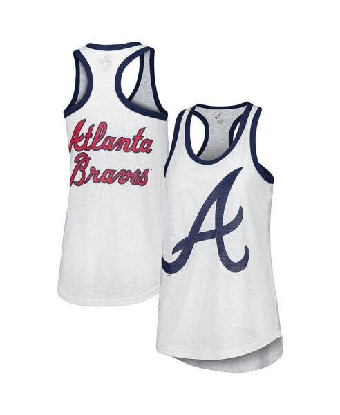 Women's White Atlanta Braves Tater Tank Top