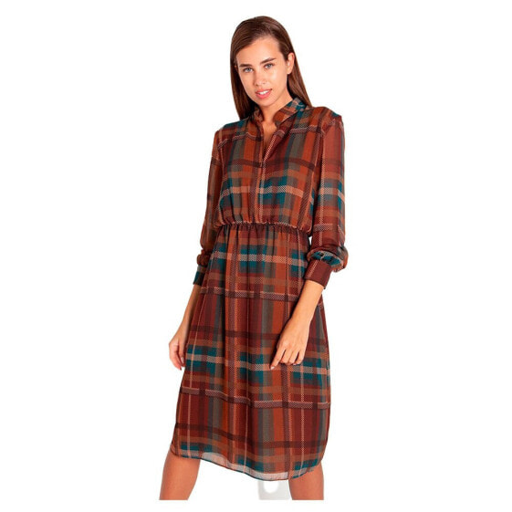 TOI&MOI Tartan Check Tent With Illusion Belt Long Dress