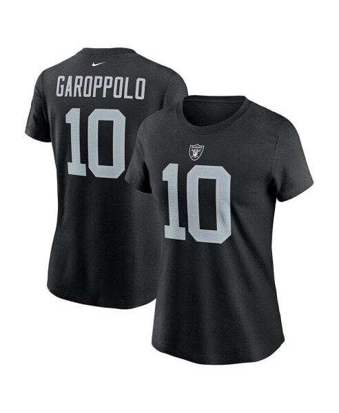 Women's Jimmy Garoppolo Black Las Vegas Raiders Player Name and Number T-shirt