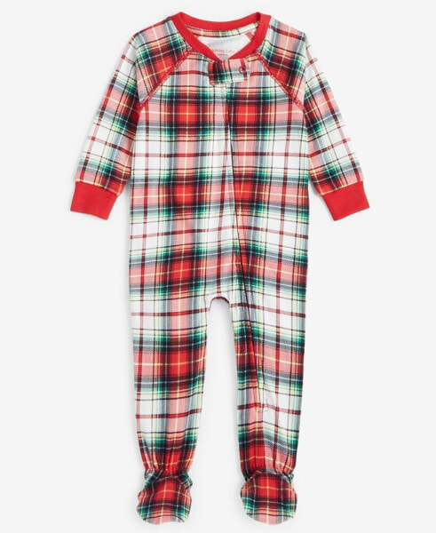 Family Pajamas Baby Cotton Winterton Plaid Snug-Fit Footed Pajamas, Created for Macy's