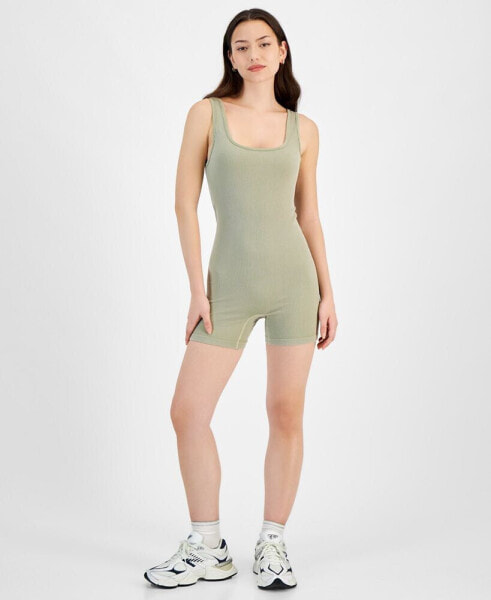 Juniors' Seamless Square-Neck Romper