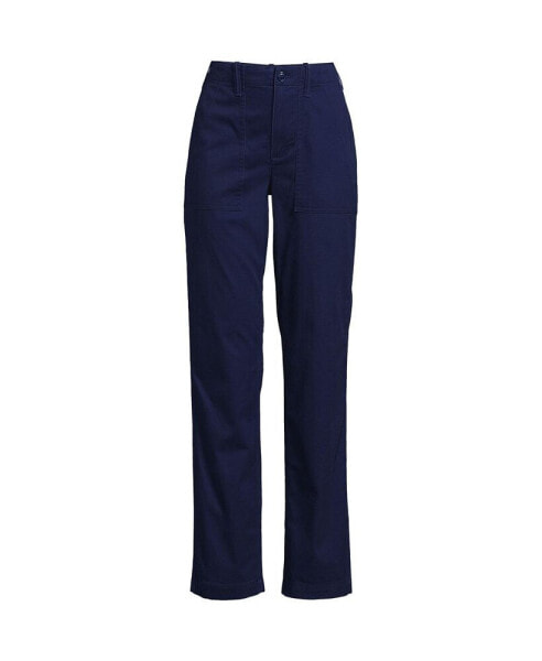 Women's High Rise Chino Utility Straight Leg Pants