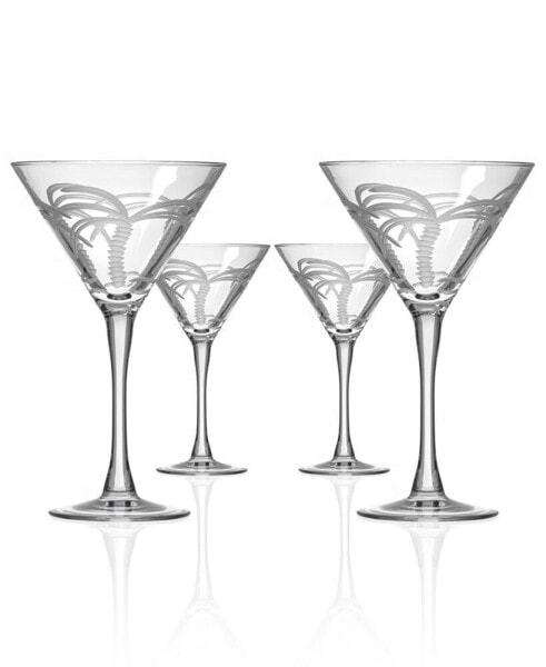 Palm Tree Martini 10Oz - Set Of 4 Glasses