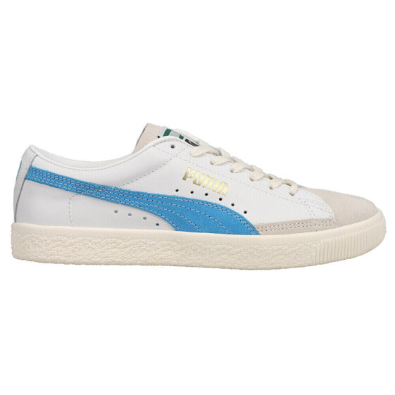 Puma Basket Vtg Lace Up Mens Beige, Blue, White Sneakers Casual Shoes 374922-16