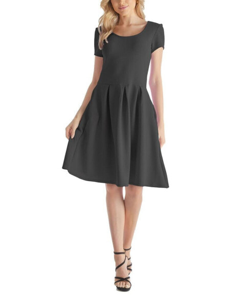 Women's Scoop Neck Knee Length with Pocket Dress