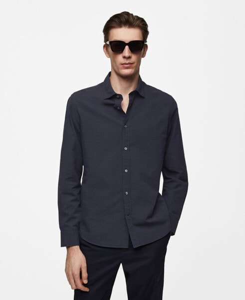 Men's 100% Seersucker Cotton Shirt