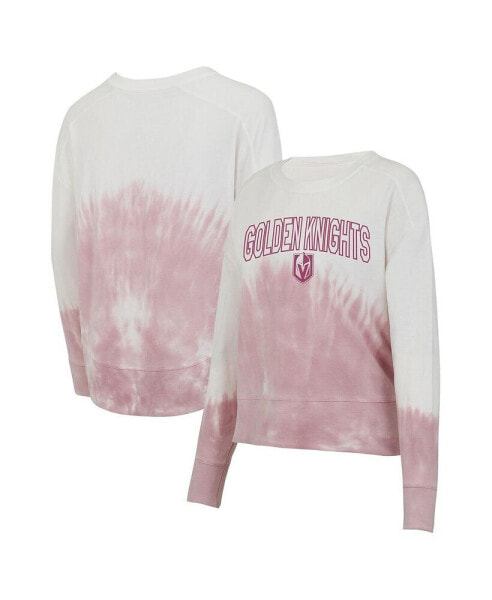 Women's Pink/White Vegas Golden Knights Orchard Tie-Dye Long Sleeve T-Shirt