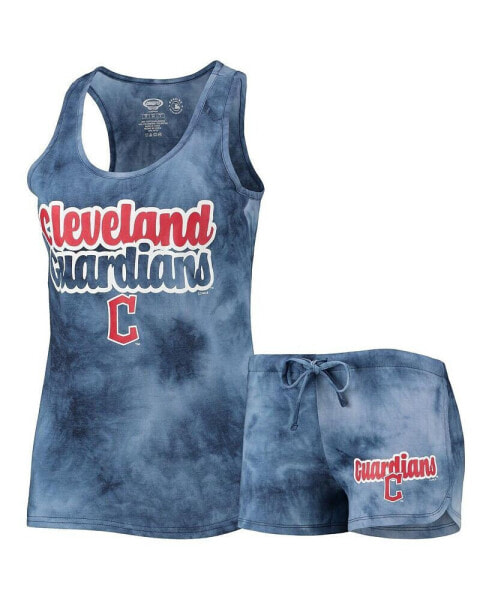 Женская пижама Concepts Sport womens Navy Cleveland Guardians Billboard Racerback Tank Top and Shorts Set