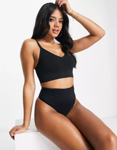 Spanx Seamless contouring longline cami bralette in black