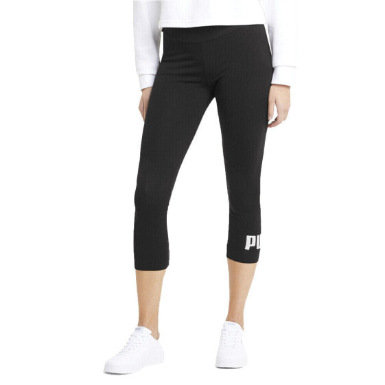 Puma Essentials 34 Logo Leggings Womens Black Athletic Casual 58682801